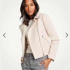 Ann Taylor - Knit Twill Moto Jacket